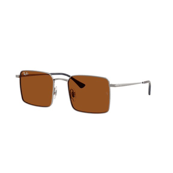 RAY-BAN RB3782 IDAN BIO-BASED Square Shape Sunglasses Gunmetal Frame / Dark Brown Lens 53mm