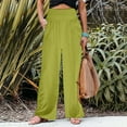 thumbnail image 3 of AWXNJUX Pants for Women Women's Solid Loose Relaxed High Waist Cotton Pocket Wide Leg Pants Women’S Pants Casual Womens Pants Palazzo Pants (Army Green,XXL), 3 of 5