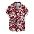 thumbnail image 4 of Mens Hawaiian Shirt Short Sleeve Floral Button Down Casual Shirt Tropical Summer Beach Shirts Camp Collar Shirt Red L, 4 of 7