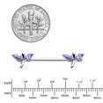 thumbnail image 3 of Body Candy 14G Womens Piercing Steel 2Pc Simply Style Dragonfly Purple Nipple Ring Set 5/8, 3 of 8