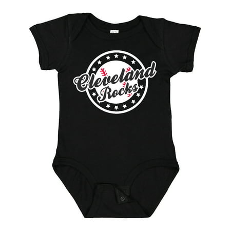 

Inktastic Cleveland Rocks with Baseball in Circle and Stars Inversed Gift Baby Boy or Baby Girl Bodysuit