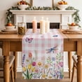 thumbnail image 2 of Table Runner 120 Inches Long for Kitchen Dining, Wildflowers Dresser Scarf Farmhouse, Dining Table Decorations for Wedding/Parties, Spring Watercolor Tulip Floral Leaf Pink Plaid 13 x 120 In, 2 of 8