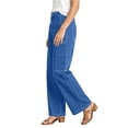 thumbnail image 5 of Tsivenald Womens Cargo Jeans High Waist Multi Utility Pockets Loose Straight Leg Classic Denim Workwear Trousers, 5 of 8