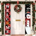 thumbnail image 3 of Merry Door Banner Porch Sign Welcome Banner Suitable For Family Festivals Winter Santa Background Hanging Courtya, 3 of 5
