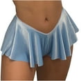 thumbnail image 2 of HVOBTTY Breathable Panties for Women, Womens Underwear, Ladies' Solid Color Low Waist Hem Short Skirt Underwear Light Blue, XL, 2 of 4