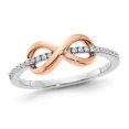 thumbnail image 1 of 14K White and Rose Pink Gold Infinity Ring with Diamonds (Size 7), 1 of 4