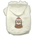 thumbnail image 1 of Hipster Penguin Rhinestone Dog Hoodie Cream M (12), 1 of 1