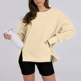 thumbnail image 4 of RQYYD Women’s Sherpa Fleece Fuzzy Sweatshirts Oversized Long Sleeve Thick Warm Pullover Sweater 2024 Fall Fashion, 4 of 7