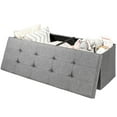 thumbnail image 4 of Canddidliike Fabric Folding Storage with Divider Bed End Bench-Light Gray, Folding Ottoman Storage Bench Cube for Space Saving, 4 of 4