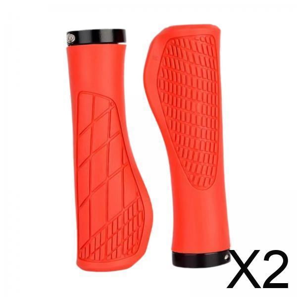 Puños Para Manillar De Bicicleta Shamjiam Cómodos Para Bicicletas De Montaña BMX Color Naranja Y Rojo