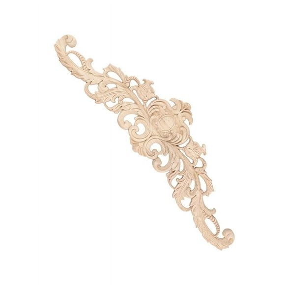 Long Rose Flower Exquisite Carving Natural Wood Appliques Furniture Wooden Mouldings Vintage Unpainted Decoration Decals