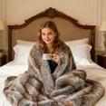 thumbnail image 2 of Gymax Fluffy Faux Fur Throw Blanket 780GSM Soft Plush Fuzzy Luxury Faux Fox Fur Blanket, 2 of 10