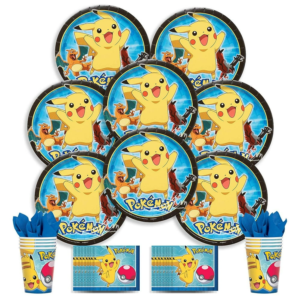 BTHERE Pokemon Party Pack Bundle Pokemon Birthday Set, Seats 8