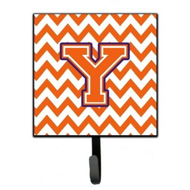 Letter Y Chevron Orange and Regalia Leash or Key Holder