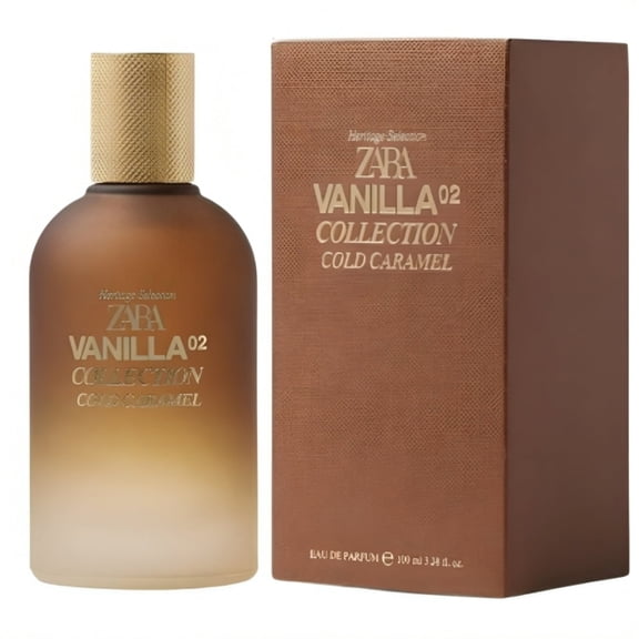Zara Vanilla Collection 02 Cold Caramel Perfume for Men Tahitian Orchid Tonka Bean Bourbon Vanilla & Amber Warm Sweet Scent & Addictive Gourmand Fragrance Eau de Parfum EDP 100ml (3.38 fl. oz)