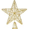 thumbnail image 1 of 12.2 Inch Silver Christmas Star Tree Topper Christmas Decorations, Gold Glittered Christmas Tree Topper Star Treetop Decoration for Christmas Tree Home Decor, 1 of 7