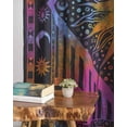 thumbnail image 4 of Indian Burning Sun Hippie Mandala Window Curtains - Gypsy Tye Dye Bohemian Sun Moon Beautiful Drapery Bedroom Living Room Balcony Valance Panels Purple, 4 of 6