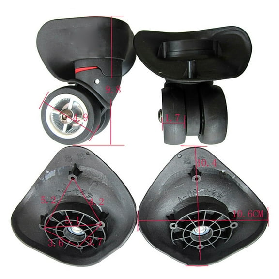 HGYCPP 2pcs/pair Rubber Swivel Wheels 360 Degree Rotation Suitcase Replacement Casters Luggage for Case Repair Parts Accessorie