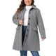 thumbnail image 1 of Abrigo de mujer de talla grande Agnes Orinda, sólido, de un solo botón, largo, para otoño e invierno, con bolsillos, 2X gris, 1 of 6