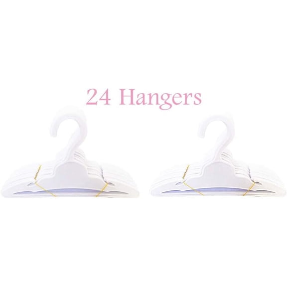 MBD 24 White Hangers Fits 18 Inch Doll Clothes- Doll Clothes Hangers