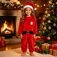 thumbnail image 2 of KICILVS Kids Santa Claus Costume, Fuzzy Warm Red Romper with Hat, Cute Christmas Cosplay Set for Holiday Party Wear, Size 1-6 Years, 2 of 8
