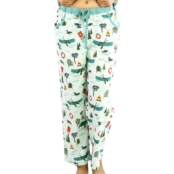 LazyOne Pajamas for Women, Cute Pajama Pants and Top Separates, Lake It Easy, Large