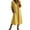 Yellow #10, variant on Summer V Neck Midi Dress for Women 3/4 Sleeve Solid Cotton Linen Dresses Casual Loose Beach Vacation Dresses with Pocket, M