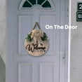 thumbnail image 5 of 3D Welcome Sign for Front Door | Home/Farmhouse Porch Décor Wooden Hanging Sign with Artificial Leaves and Rustic Beads | Christmas Classroom |12" Round, 5 of 5