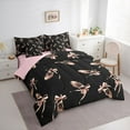 thumbnail image 3 of Feelyou Ballet Shoes Girls Bedding Comforter Set 7pcs, Black Pink Bowknot King Bedding Sets, Kawaii Princess STyle Reversible Bed Sheets, Breathable Home Decor, 3 of 8