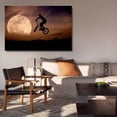 thumbnail image 6 of Silhouette Of Man Riding Bicycle On Mid Air During Sunset Moon Canvas Poster Bedroom Decor Sports Landscape Office Room Decor Gift,Frame-style,16x24inch(40x60cm), 6 of 8