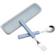 thumbnail image 1 of Juego de cubiertos para niños de 2 piezas, juego de vajilla para niños de acero inoxidable 18/10, juego de cubiertos de plata, cubiertos, utensilios de cena, cuchara, tenedor con estuche de viaje, 1 of 5