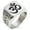 Silver, variant on Stainless Steel Sacred Sanskrit Om Geometric Pattern Biker Style Polished Ring