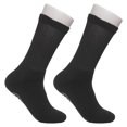 thumbnail image 4 of Diabetic Socks - Non Skid Hospital Loose Fitting Slipper Socks With Gripper Bottoms 2 Pack Savings - Gripper socks - Men's Size 13-15 (Skid 2 Black), 4 of 5