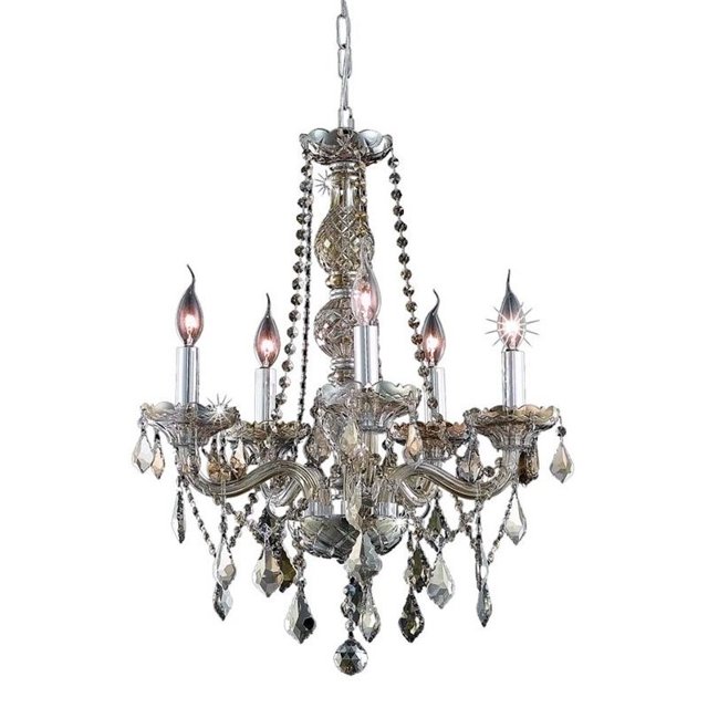 Elegant Lighting Verona 21" 5 Light Elements Crystal Chandelier