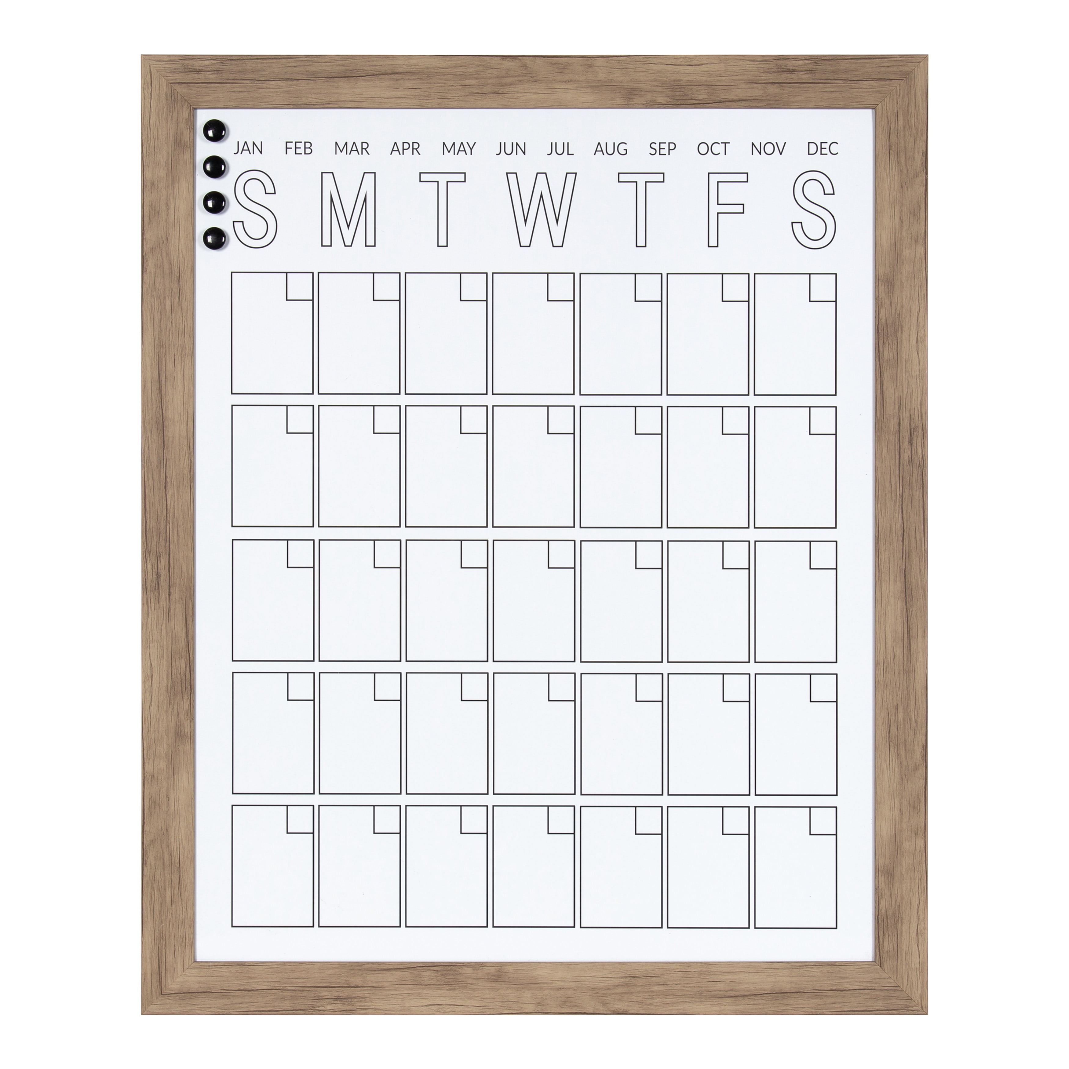 DesignOvation Beatrice Framed Dry Erase Monthly Calendar, 27 x