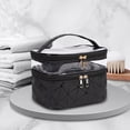 thumbnail image 6 of Double Layer Cosmetic Bag Toiletry Bag for Picnic Hair Accessories Cosmetics Black, 6 of 8