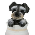 thumbnail image 4 of Adorable Grey Mini Schnauzer Puppy Dog Figurine With Glass Eyes Pup In Pot, 4 of 9