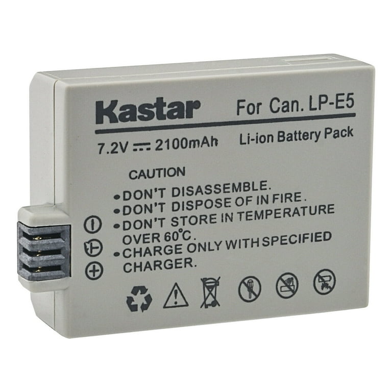 Kastar 1-Pack LP-E5 Battery 7.2V 2100mAh Replacement for Canon EOS