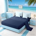 thumbnail image 4 of Manfei Teal White Seashell Bow Starfish Bedding Comforter Set for Kids Boys and Girls, Cartoon Sealife Full Bedding Set, Navy Reversible 7-Piece, 4 of 6