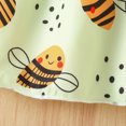 thumbnail image 3 of Trendfront Girls Dress Cute Honey Bee Flutter Sleeve Ribbed Bowknot Summer Outfit Crew Neck Long Sleeve Casual Wear for Toddlers 6M-3Y, 3 of 8