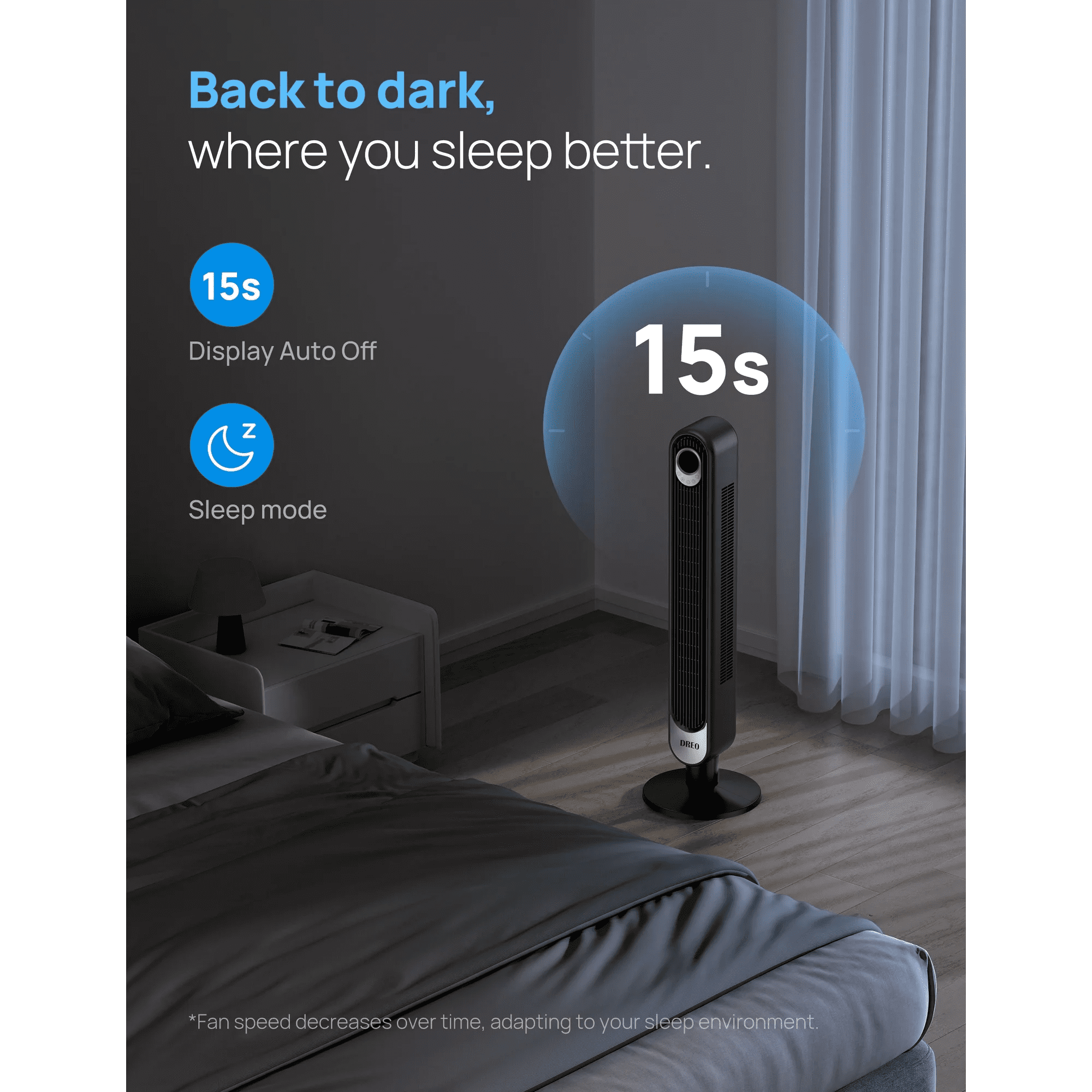 Dreo Smart Tower Fan WiFi Voice Control, Works with Alexa/Google, Cruiser Pro T1S Floor Standing Bladeless Oscillating Fan with Remote, 6 Speeds, 4 Modes, 12H Timer, for Indoor Bedroom Home Office