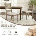 thumbnail image 6 of Dayalane Farmhouse Dining Chairs Set of 2, Upholstered Ladder Back Solid Wood Kitchen Chairs with Roman Column Legs for Dining Room, Restaurant, Chenille, Beige, 6 of 9