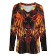 thumbnail image 4 of Attack On Titan Womens T Shirts V Neck Long Sleeve Tops Causal Loose Summer T-Shirts S, 4 of 7