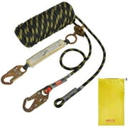 Vevor  Vertical Lifeline Assembly, 0.55 in. x 50 ft. Fall Protection Rope with 30 KN Breaking Tension, Polyester Roofing Rope with Steel Snap Hooks