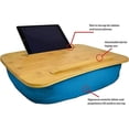 thumbnail image 4 of Lap Desk, Bamboo Top Lap Desk With Pillow for Laptop Built in Slot for Tablet or Phone, Lap Pad for Working, Reading, Writing, Lap Board, Blue, 4 of 5