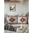 thumbnail image 3 of Outdoor Pillows Waterproof, Orange Beige Boho Bedding Throw Pillows with Insert for Couch Sofa Bed, Vintage Ethnic Tribal Southwestern 16x16 Inch Pillowcases Decorative Camping Patio Pillow Set of 1, 3 of 8