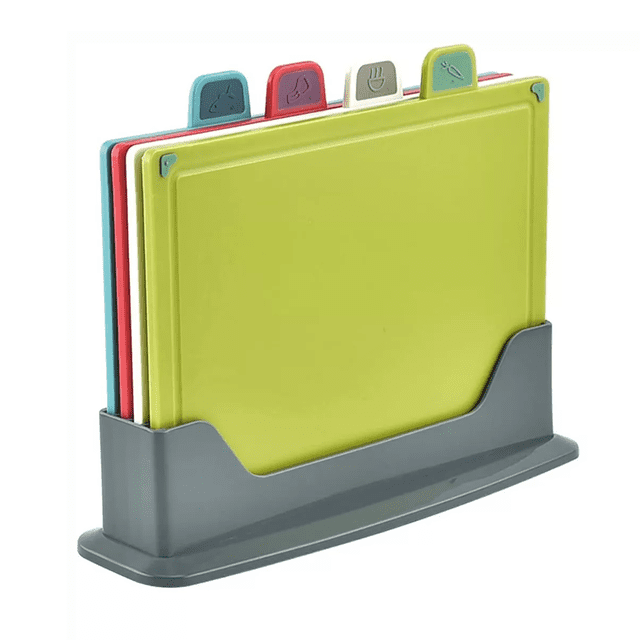 Tablas para Picar Con Base 4 Piezas Rojo/Verde/Azul/Blanco