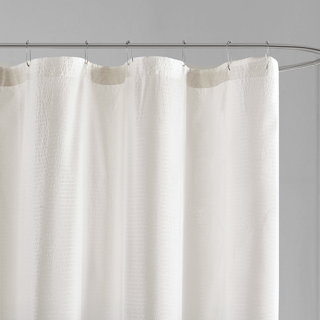 Euroco Ombre Printed Seersucker Shower Curtain Taupe 72x72"