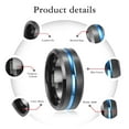 thumbnail image 5 of JQUEEN 8mm Beveled Edge Gunmetal Blue Groove Black Tungsten Wedding Ring for Men Size 7-13, 5 of 5