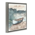 thumbnail image 4 of Stupell Industries Canoe on Lake Shore Landscape Painting Gray Floater Framed Canvas Art Print Wall Art, 18 x 18, 4 of 10